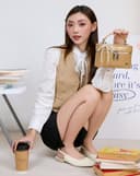 Túi Xách Nhỏ Vanity Bag Phối Charm Nơ
