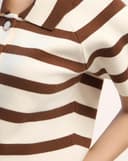 Áo dệt sọc form sơmi boxy tay ngắn