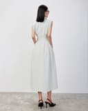 Đầm sơ mi không tay tùng xếp ly