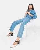 Giày Cao Gót Quai Hậu Xé Dán Có Khoá