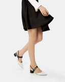 Giày Cao Gót Hở Hậu Khoá Trang Trí