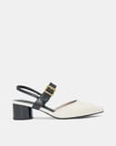 Giày Cao Gót Hở Hậu Khoá Trang Trí