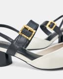 Giày Cao Gót Hở Hậu Khoá Trang Trí