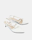 Giày Cao Gót Slingback Phối Nơ Trang Trí