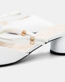 Giày Cao Gót Gót Trụ Phối Khóa