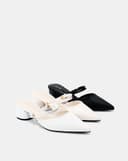 Giày Cao Gót Gót Trụ Phối Khóa