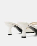 Giày Cao Gót Mules Phối Hai Quai Trang Trí