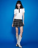 Áo polo dệt kim cổ phối màu