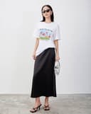 Áo thun form rộng in kỹ thuật số tranh đồng hoa