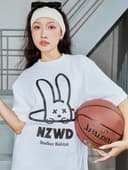 Áo thun unisex Newzy Wonder oversized 100% cotton in Stalker Rabbit NZATH004