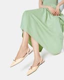 Giày Mules Bệt Trang Trí Khóa