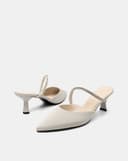 Giày Cao Gót Cao Gót Phối Dây Đá Trang Trí