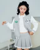 Chân váy xếp ly vải thun xốp