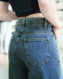 Quần Denim cạp trễ ống suông