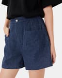 Quần short denim phối lưng thun