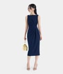 Đầm sát nách xoắn eo form bút chì