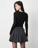 Chân váy mini xếp ly mắt cáo