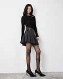 Chân váy mini xếp ly mắt cáo