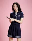 Chân váy mini dệt kim xếp ly