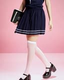 Chân váy mini dệt kim xếp ly