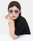 Mắt Kính Polygon Trendy Gọng kim loại