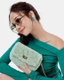 Túi Xách Nhỏ Lông Phối Khoá Trang Trí