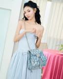 Balo Denim Nắp Gập Chần Bông