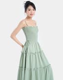 Đầm maxi hai dây smocking