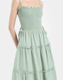 Đầm maxi hai dây smocking