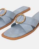 Giày Sandal Bệt Gắn Khoá Trang Trí