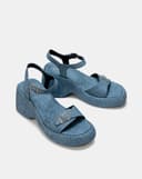 Giày Sandal Đế Xuồng Quai Phối Buckle Vuông