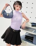 Túi Xách Nhỏ Đeo Vai Khoá Bấm Phối Cột Tóc Scrunchie