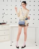 Túi Xách Nhỏ Hobo Phối Cột Tóc Scrunchie