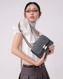 Túi Xách Nhỏ Shoulder Bag Nắp Gập Phối Khoá