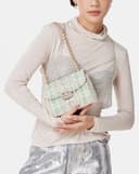 Túi Xách Nhỏ Hình Hộp Đeo Vai Phối Tweed