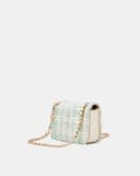 Túi Xách Nhỏ Hình Hộp Đeo Vai Phối Tweed