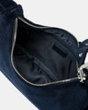 Túi Xách Nhỏ Đeo Vai Phối Vải Nhung Tăm